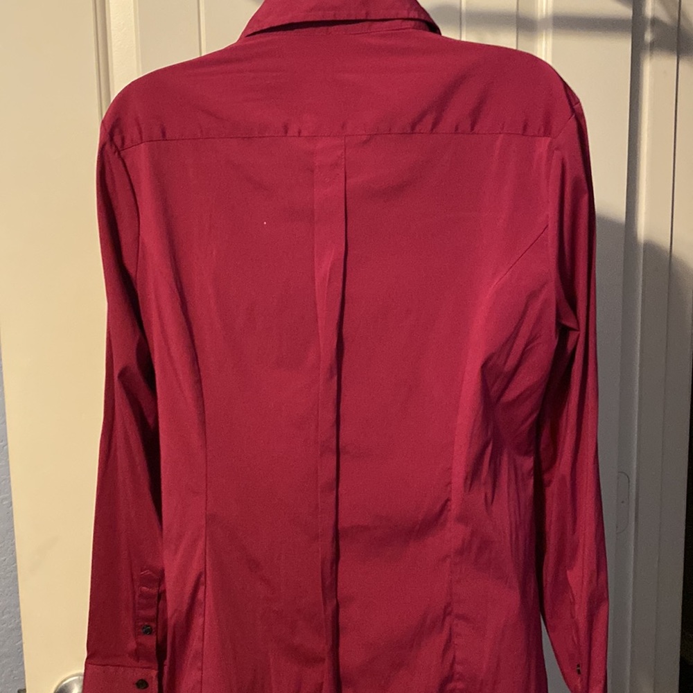 Fuschia Express Long Sleeve Top with Ruffle Detail - Picture 3 of 4